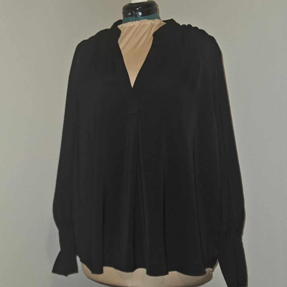 Banana Republic Silky Black Elegant Blouse.  Like New XL